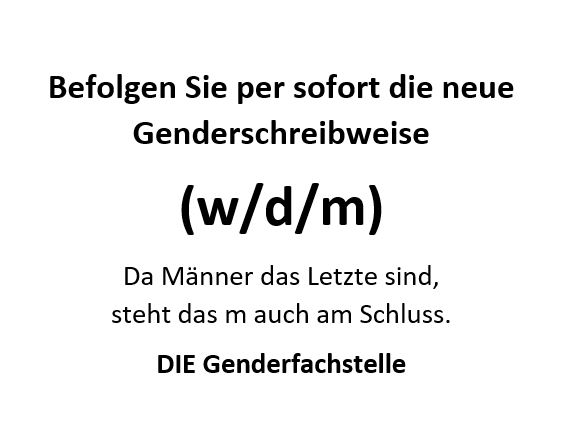 Neue Genderschreibweise - Genderfachstelle